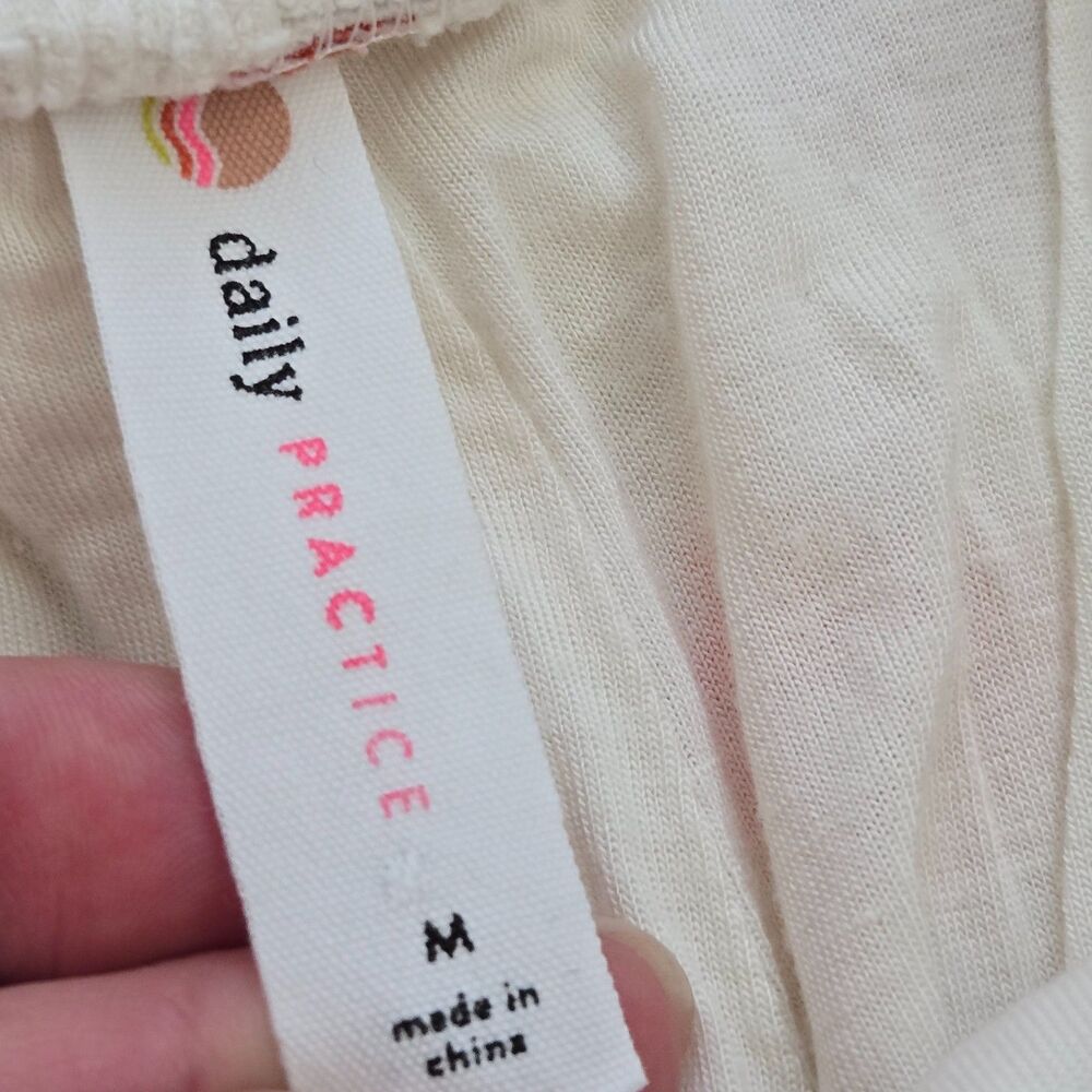 Anthropologie Daily Practice Womens M Sherpa Jogger Pants Lounge embroidered‎ - Picture 7 of 12